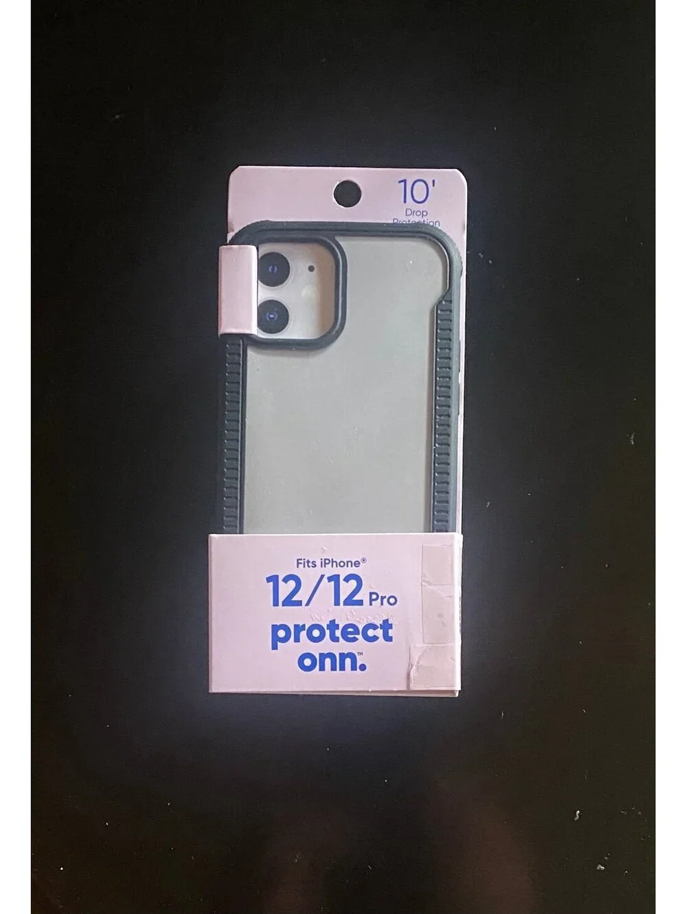 Onn Dual-Layer Case for iPhone 12/iPhone 12 Pro Black/Clear